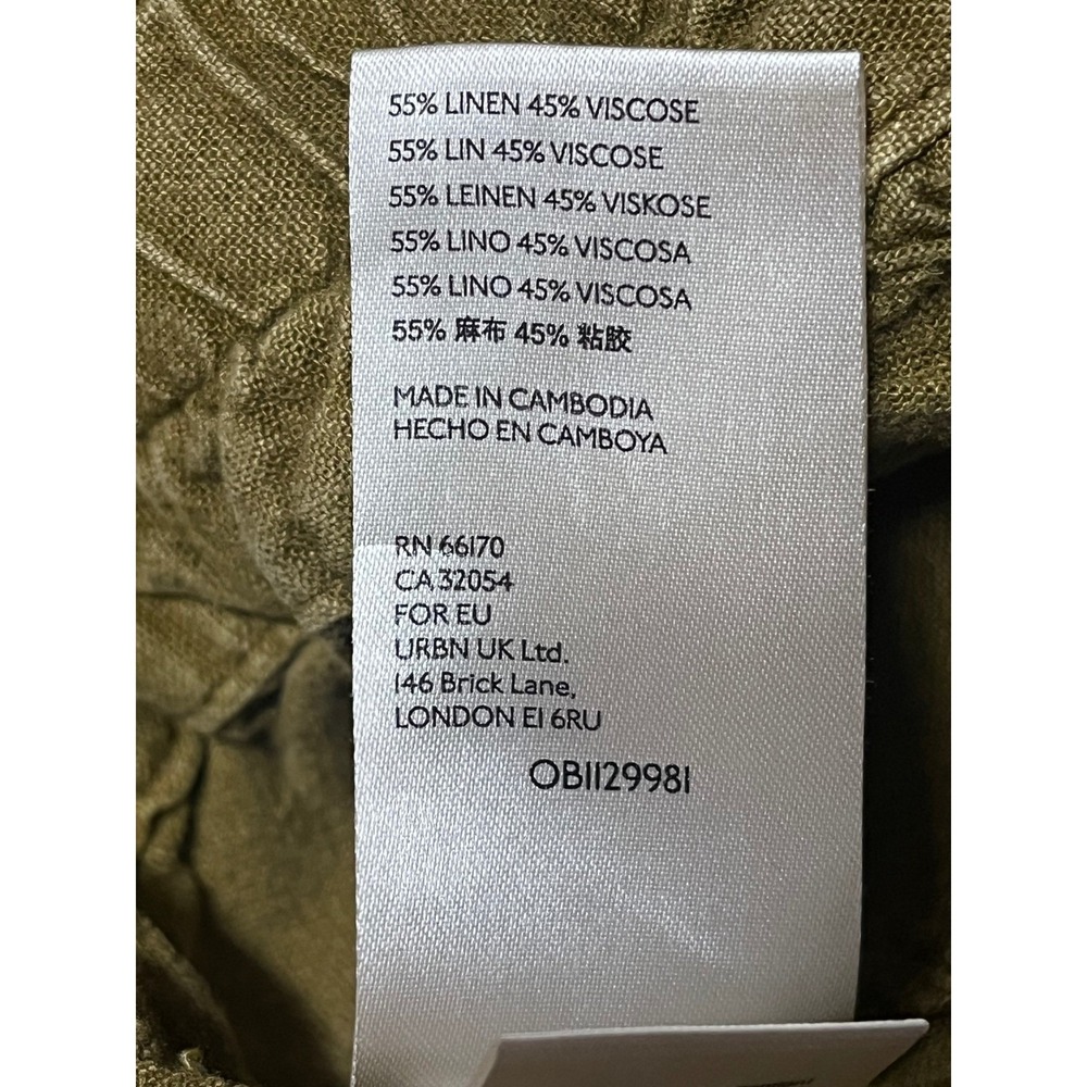 Anthropologie Women S Olive Green Linen Blend Jogger Pants OBI129981 RN66170 - Picture 6 of 9